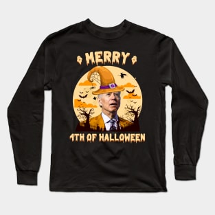 Funny Confused Biden Merry 4th Of Halloween Long Sleeve T-Shirt